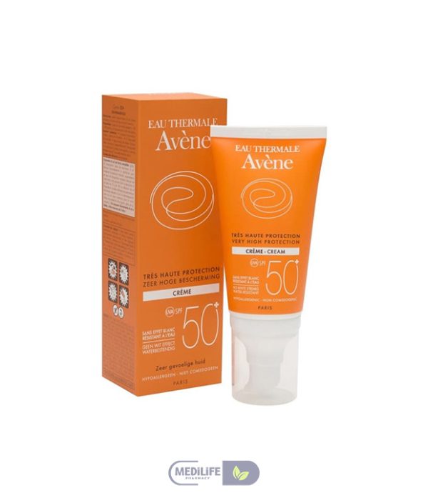 modèle-Récupéré Avéne Crème Solaire Spf 50+ Peaux Sensibles Sèches