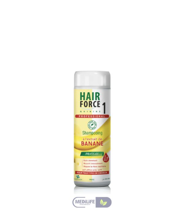 Hair Force1 Quinine Shampooing A L'extrait De Banane Hair Force1 Quinine Shampooing Protéine A L'extrait De Banane
