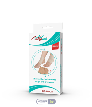 MP020 MegaWell Chaussettes Hydratantes En Gel Anti Crevasses